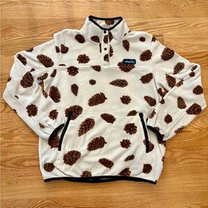 Kavu White and Brown Pinecone Sweatshirt
